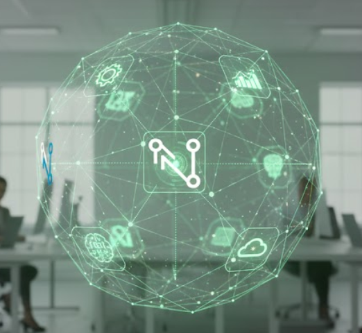 Abstrakte blaue Flüssigkeitstextur als Symbol für Flow und Energie